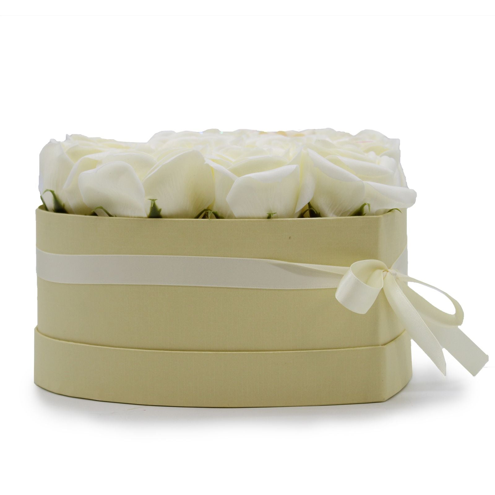 Flower Heart Box - Cream Roses