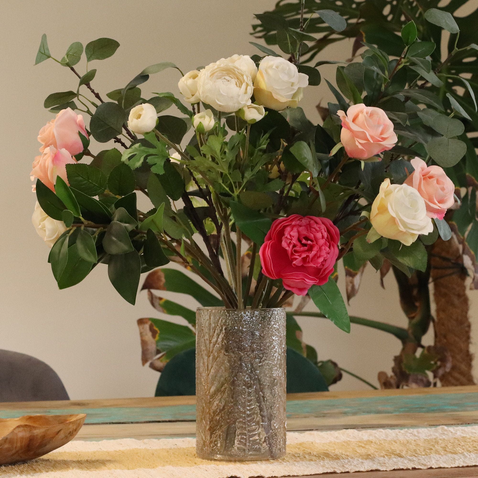Natural Floral Glass – Tall Vase Candle Holder – Pino