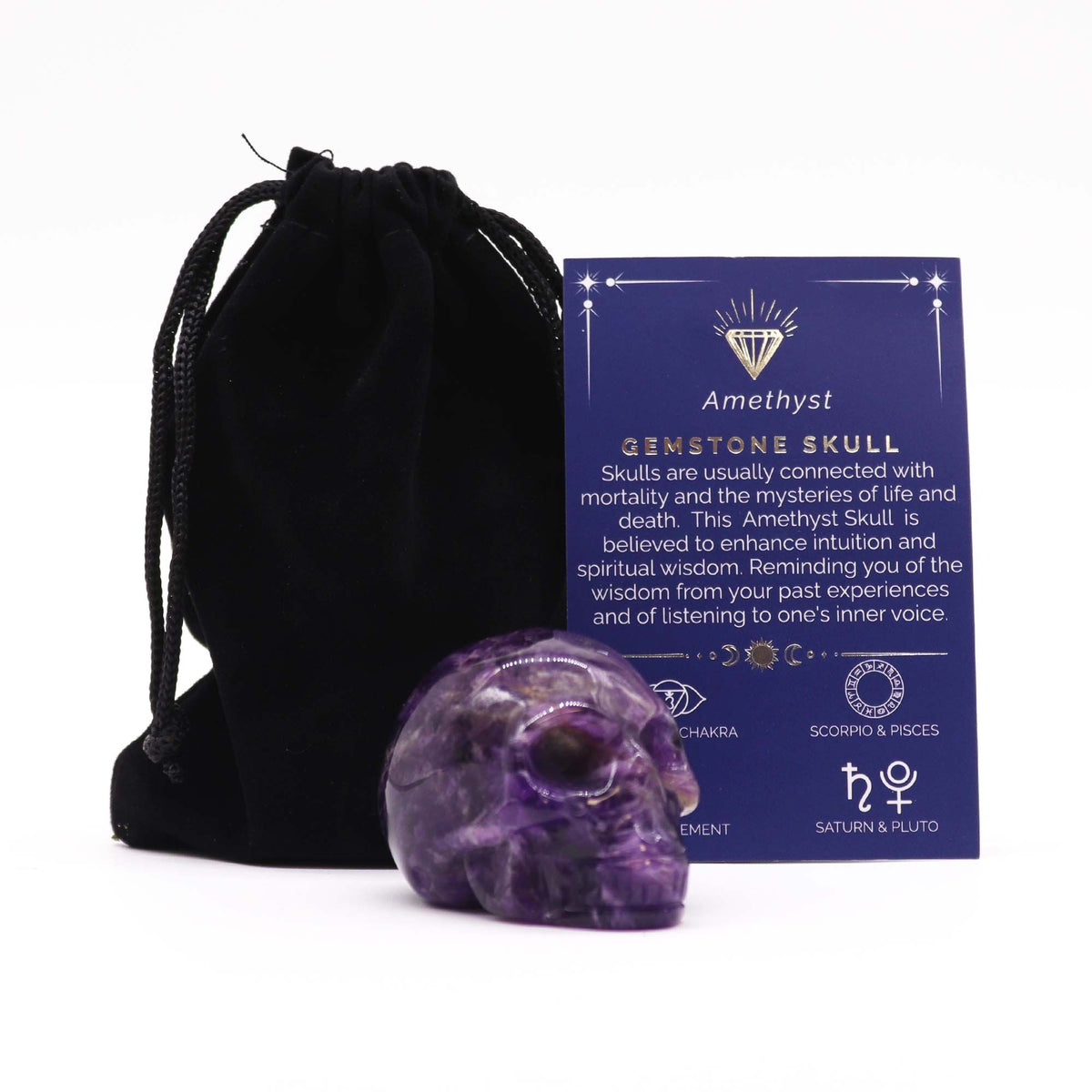 Gemstone Skull Large - Amethyst