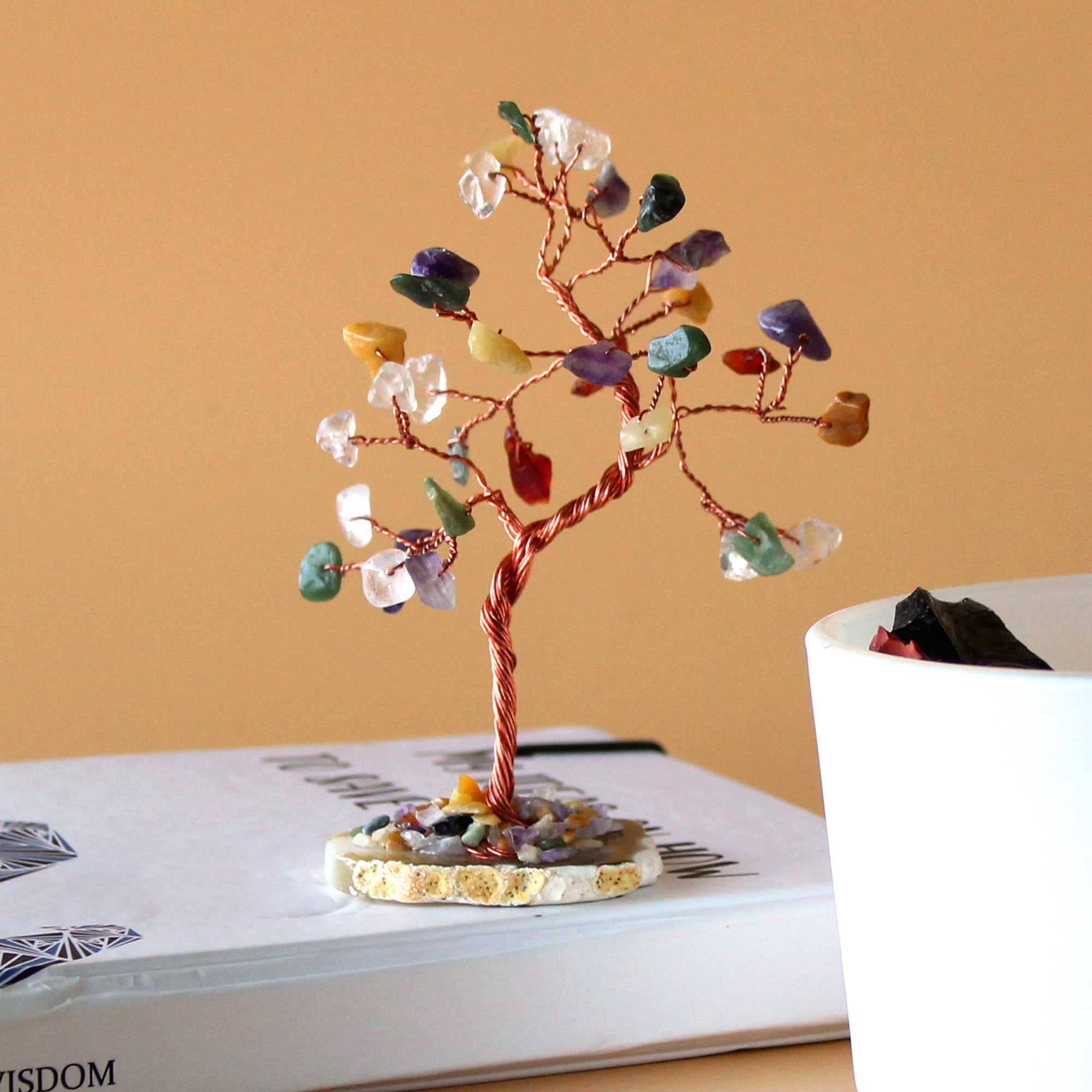 Gemstone Tree (35 Stones) - Multi Stones on Natural Agate Base
