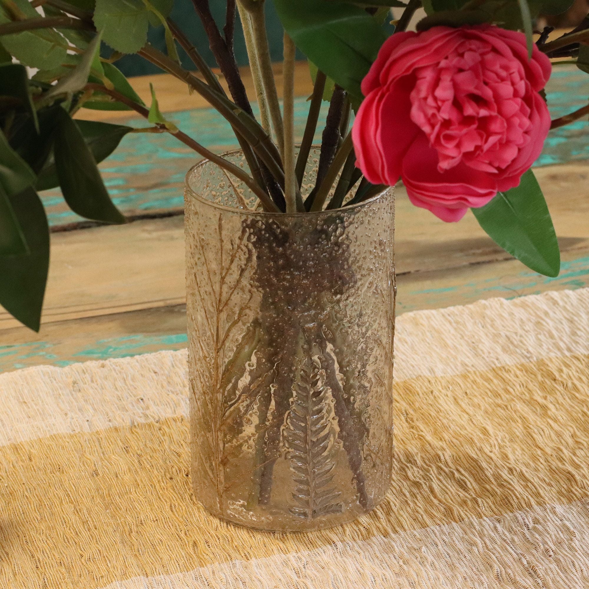 Natural Floral Glass – Tall Vase Candle Holder – Pino