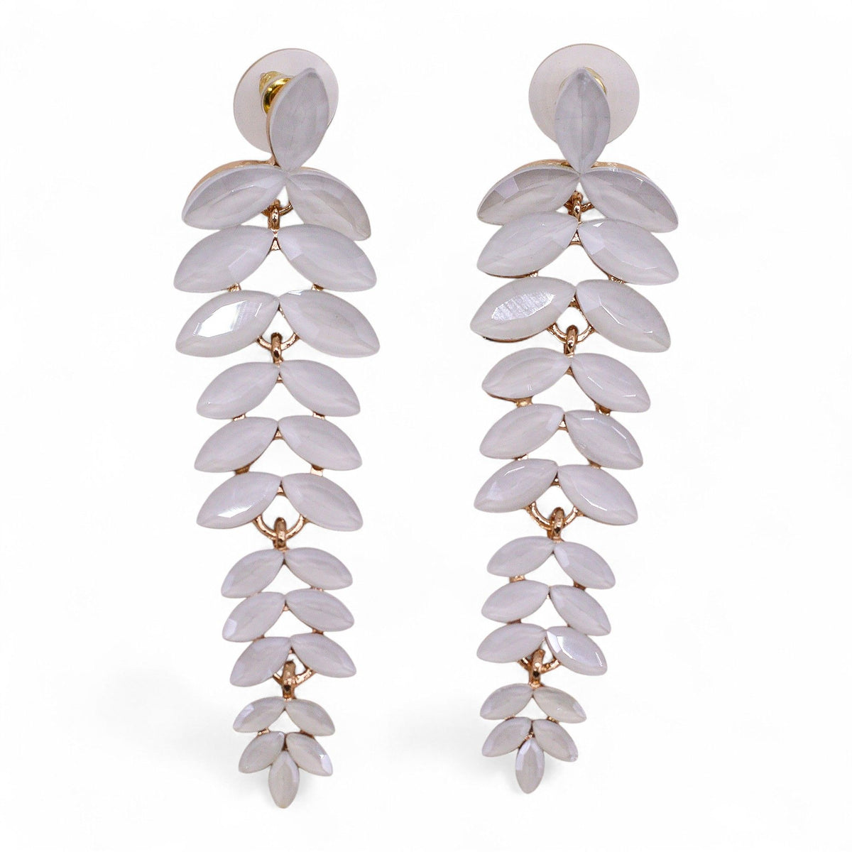 Pearl Vintage Glass Earrings - Long Drop