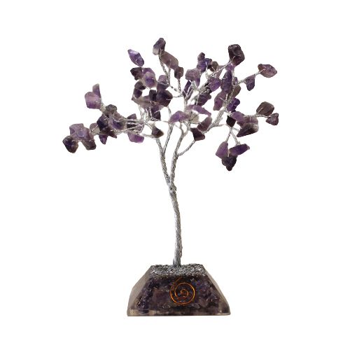 Gemstone Tree (80 Stones) - Amethyst on Orgonite Base