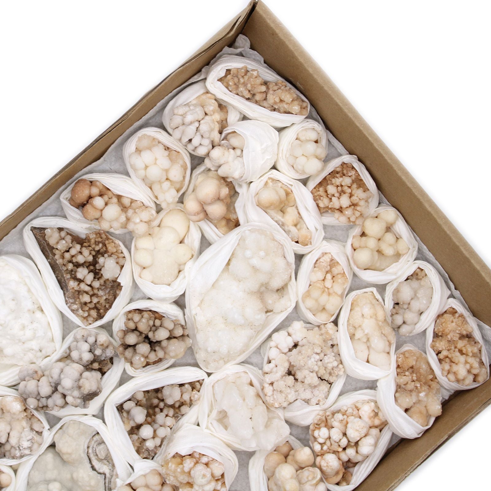 Mineral Specimens - Flower Calcite (Approx. 20 Pieces per Tray)