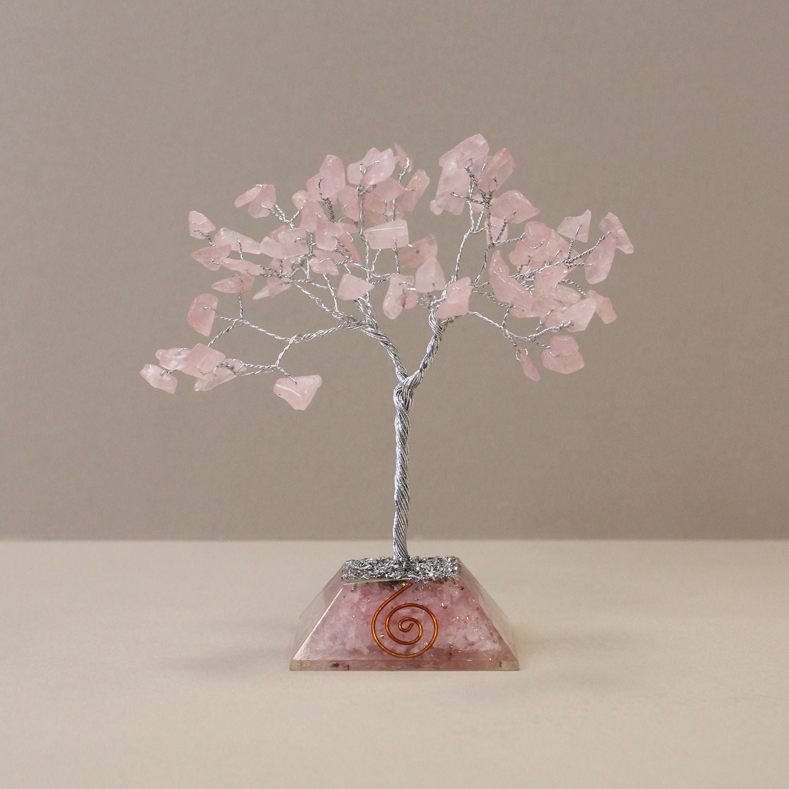 Gemstone Tree (80 Stones) - Rose Quartz on Orgonite Base