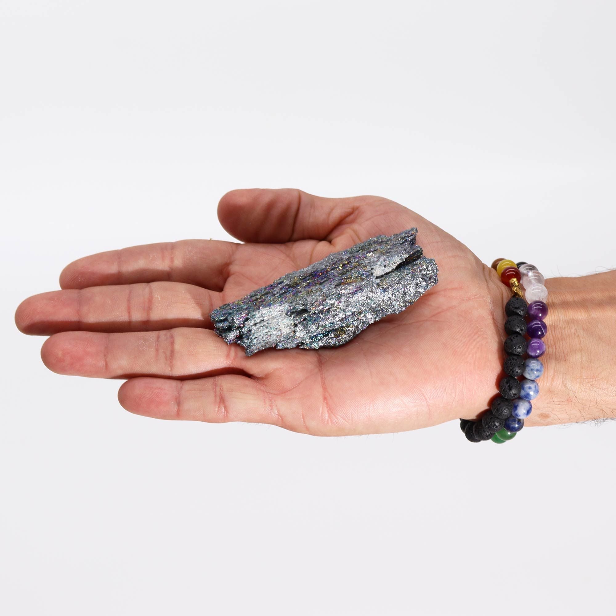 Enhanced Natural Titanium Quartz Cluster - Seven Colour Chakra Stone (Approx. 7–10 cm)