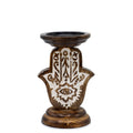 Mango Wood Candle Stand – Hamsa Small