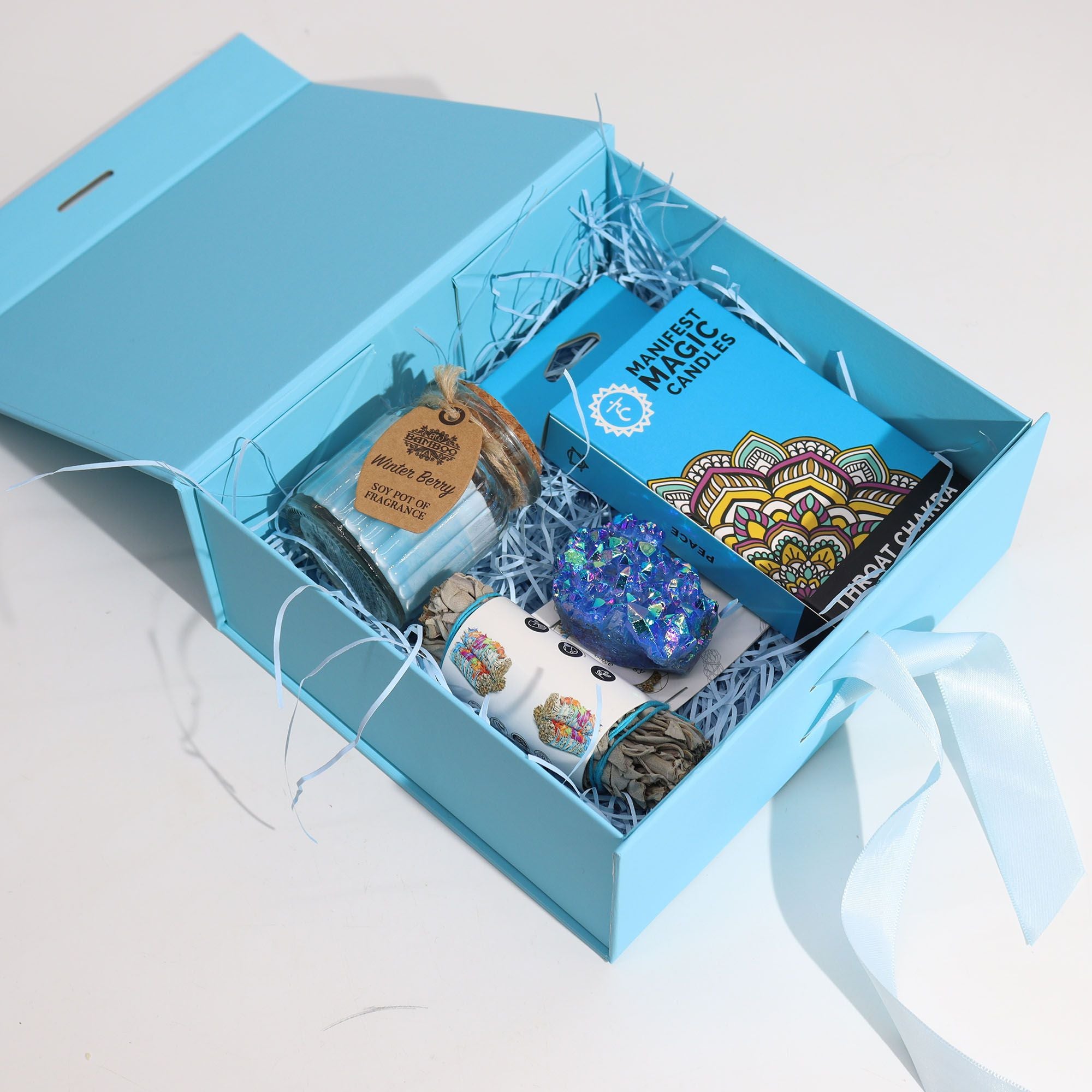 Flat Pack Gift Box - Medium Square - Baby Blue