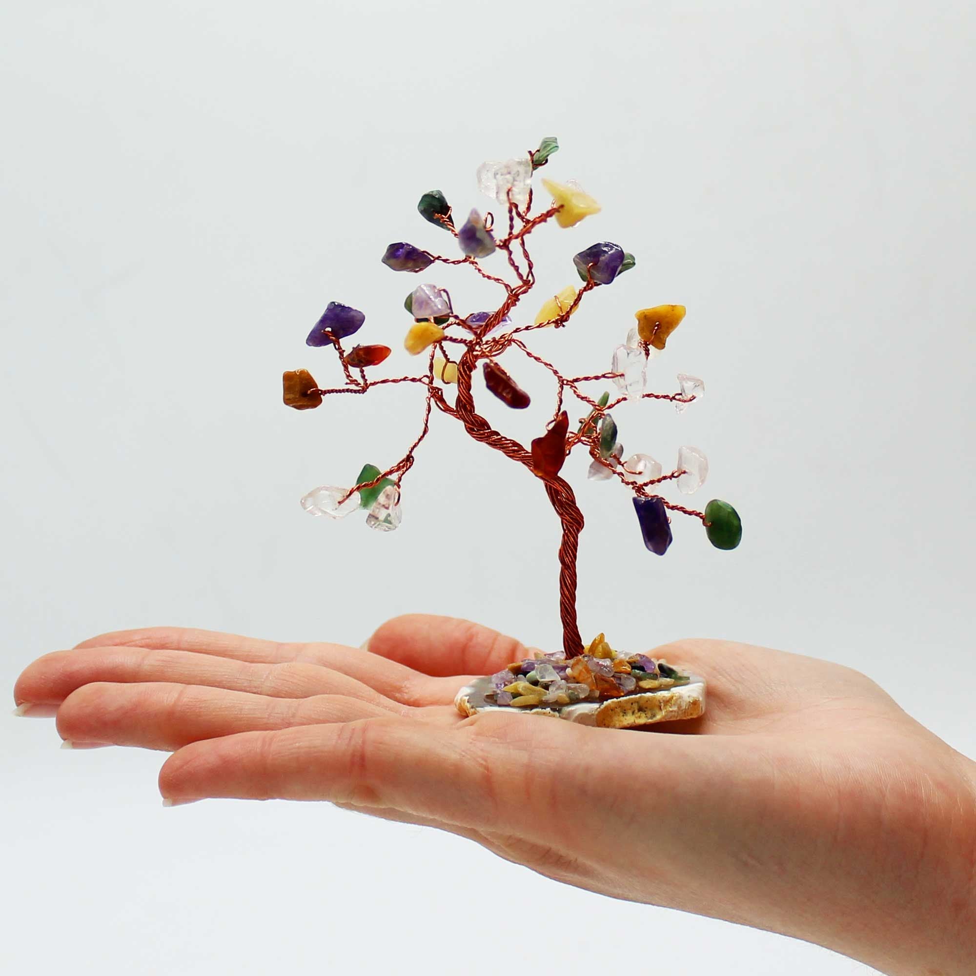 Gemstone Tree (35 Stones) - Multi Stones on Natural Agate Base