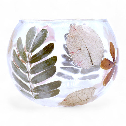 Natural Floral Glass - Bowl Candle Holder – Primavera