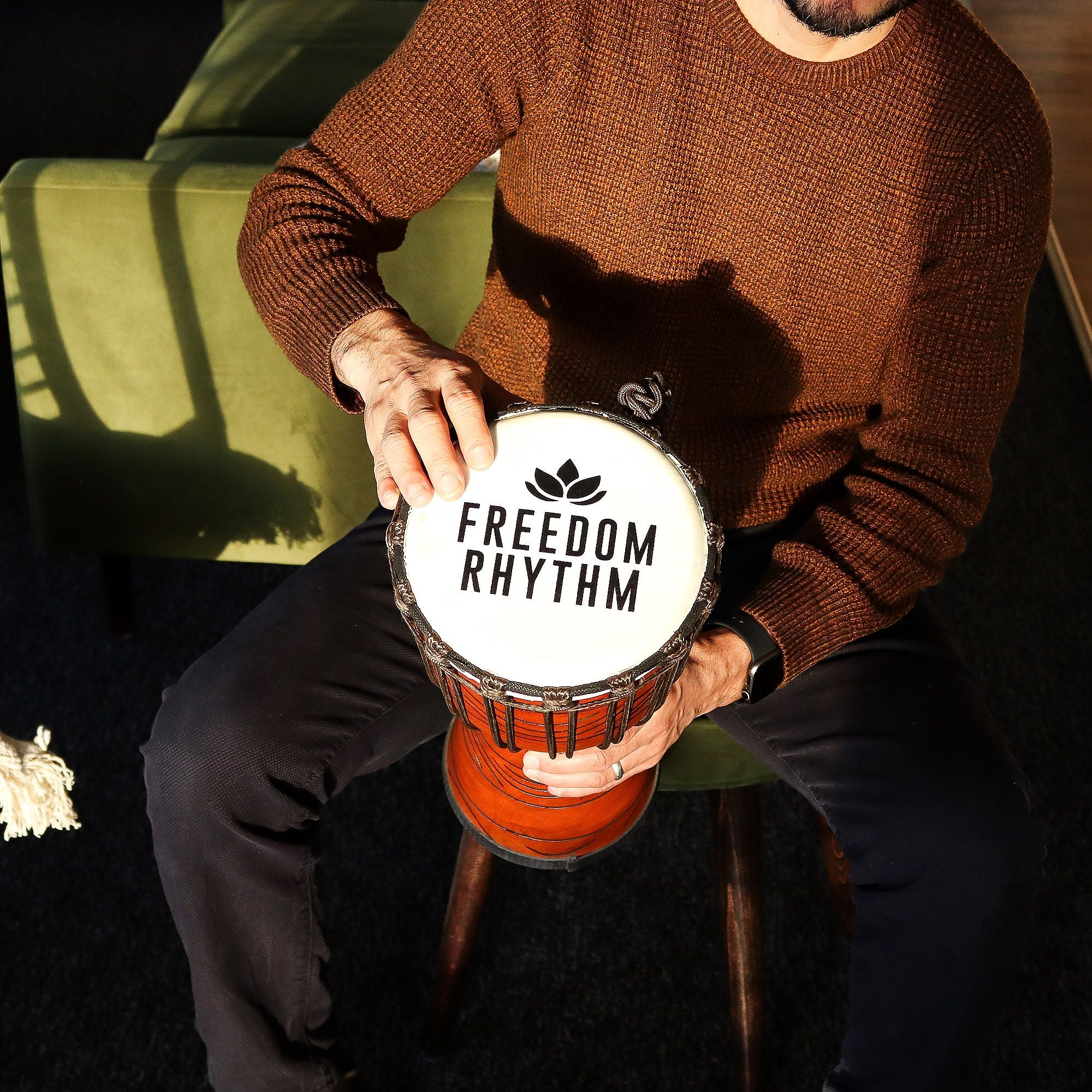 Pro Djembe Drum Medium  - Freedom Rhythm (high) - 40cm (18cm Diia)