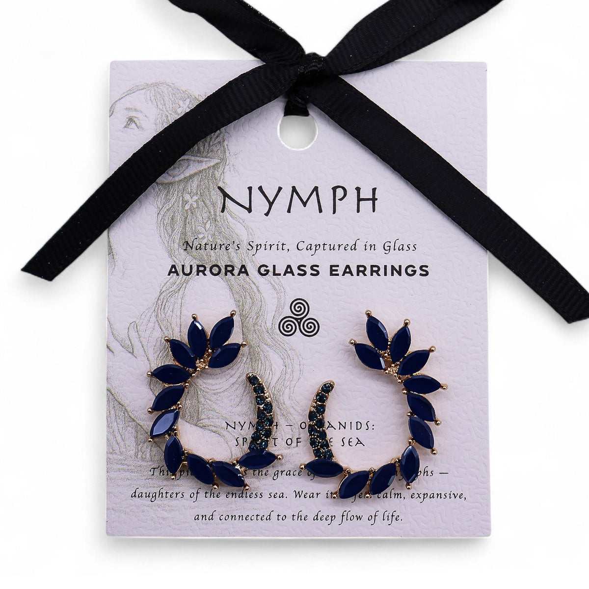 Royal Blue Vintage Glass Earrings - Loop