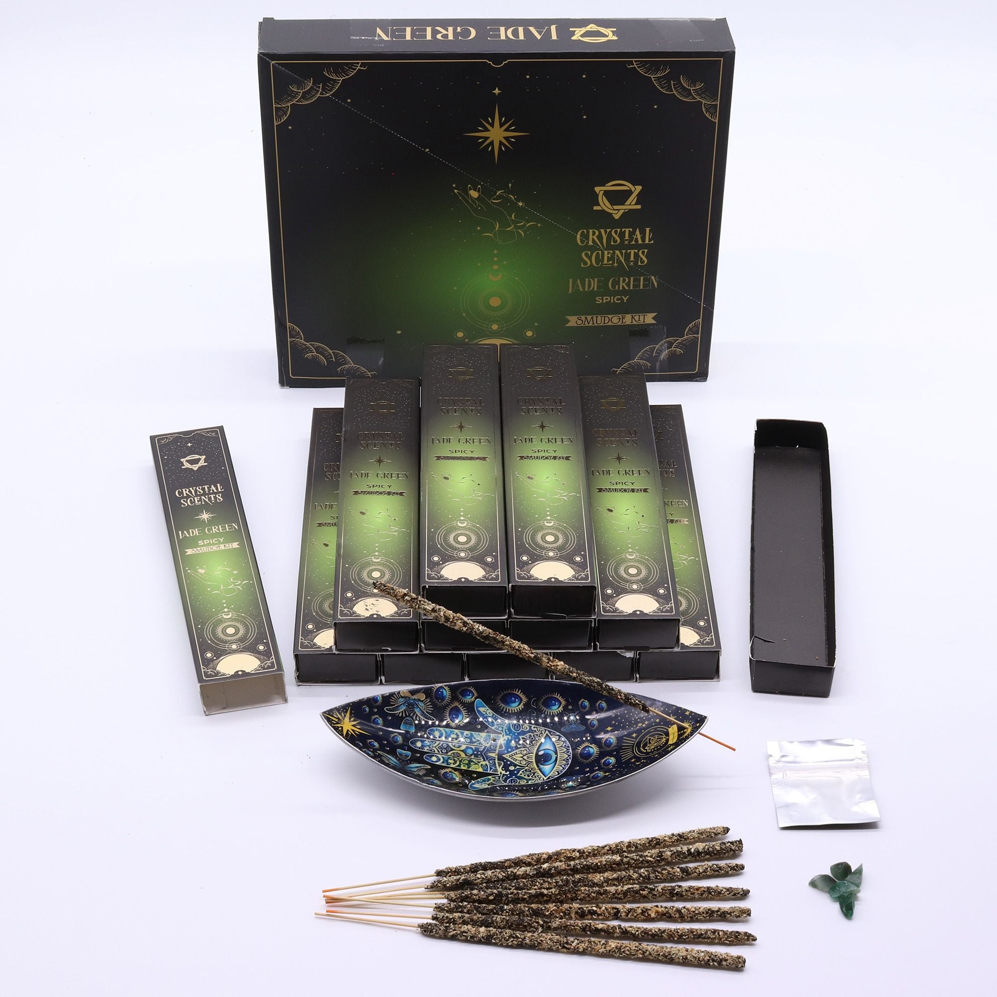 Crystal Scents Smudge Incense - Jade - Spicy