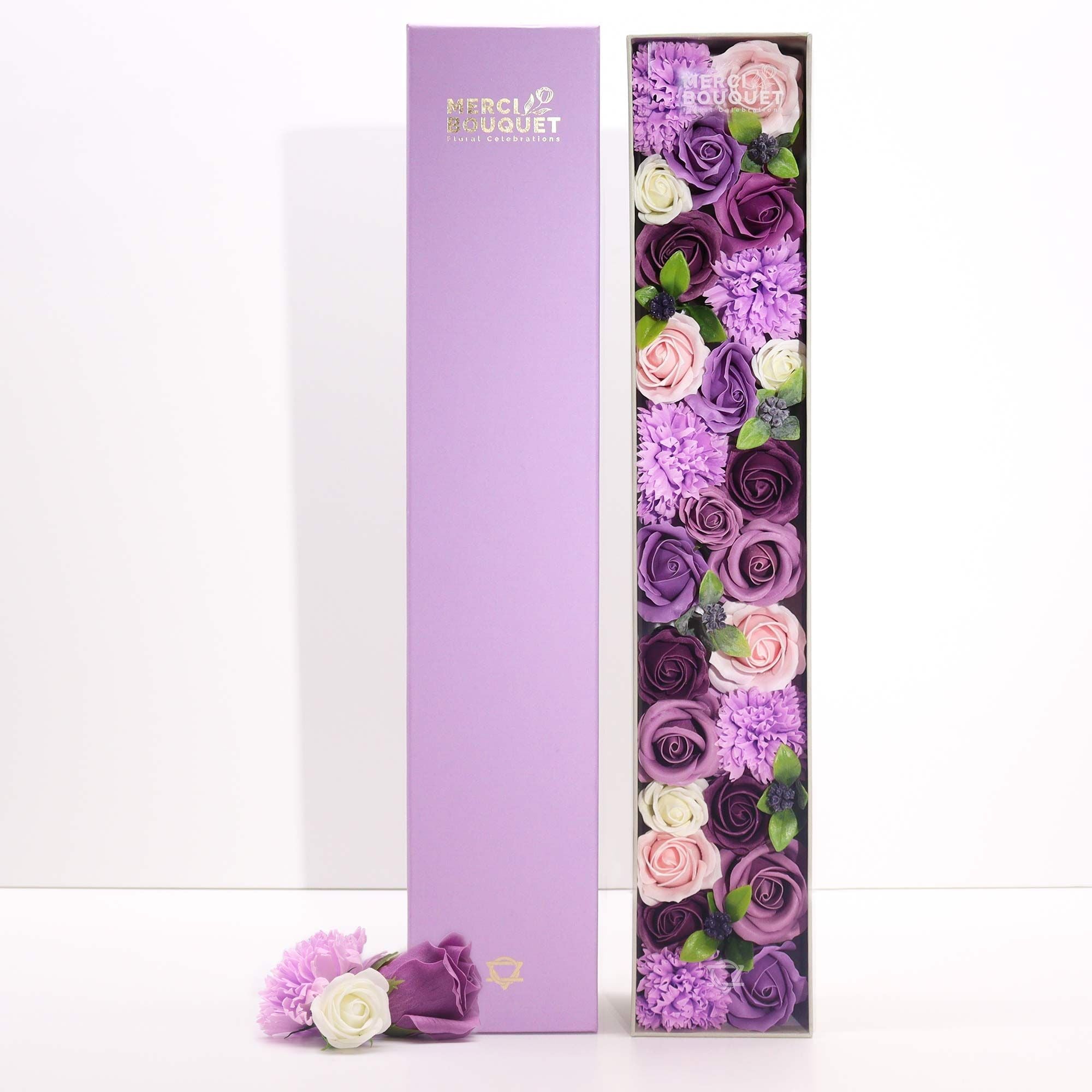 Merci Extra Long Gift Box – Lavender Rose & Carnation