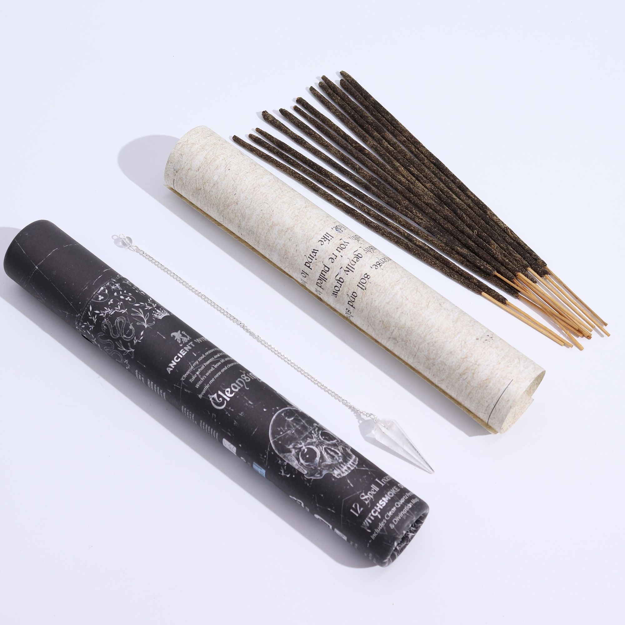 Ancient Witch Spell Incense - Rock Crystal Pendulum - Cleansing