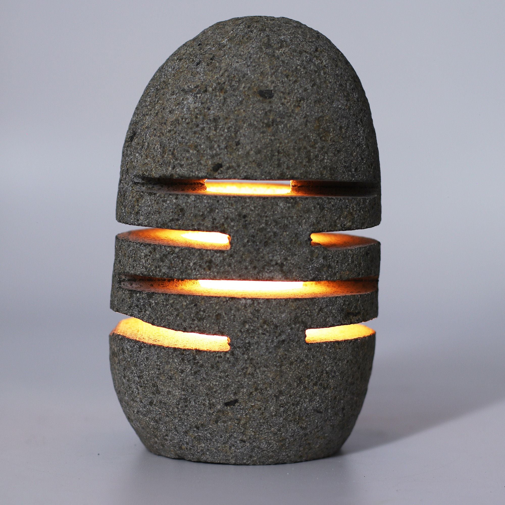 Natural Riverstone Candle Holder - Standing Stone Cut (S)