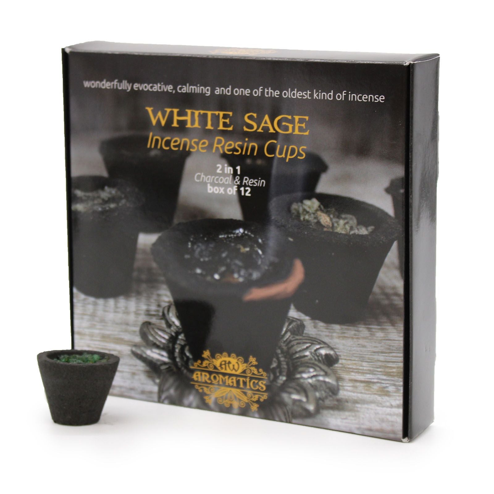 12 Resin Cups - White Sage