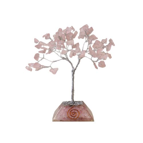 Gemstone Tree (80 Stones) - Rose Quartz on Orgonite Base