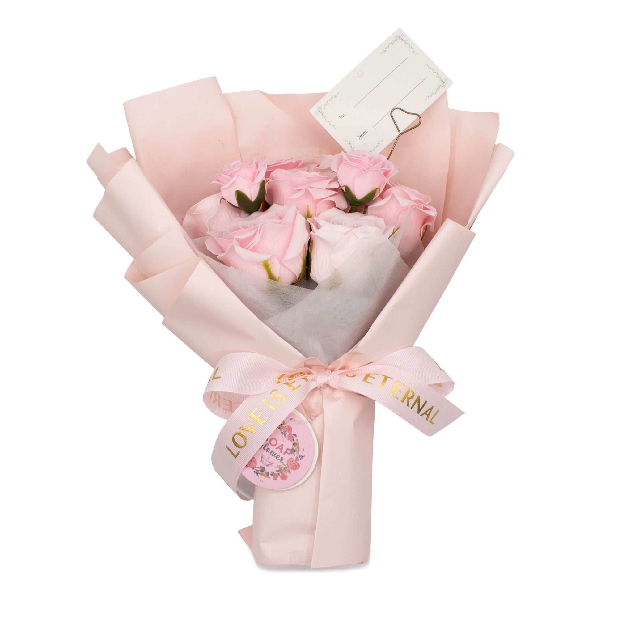 Large Pink Roses Bouquet - Love is Eternal Gift Card
