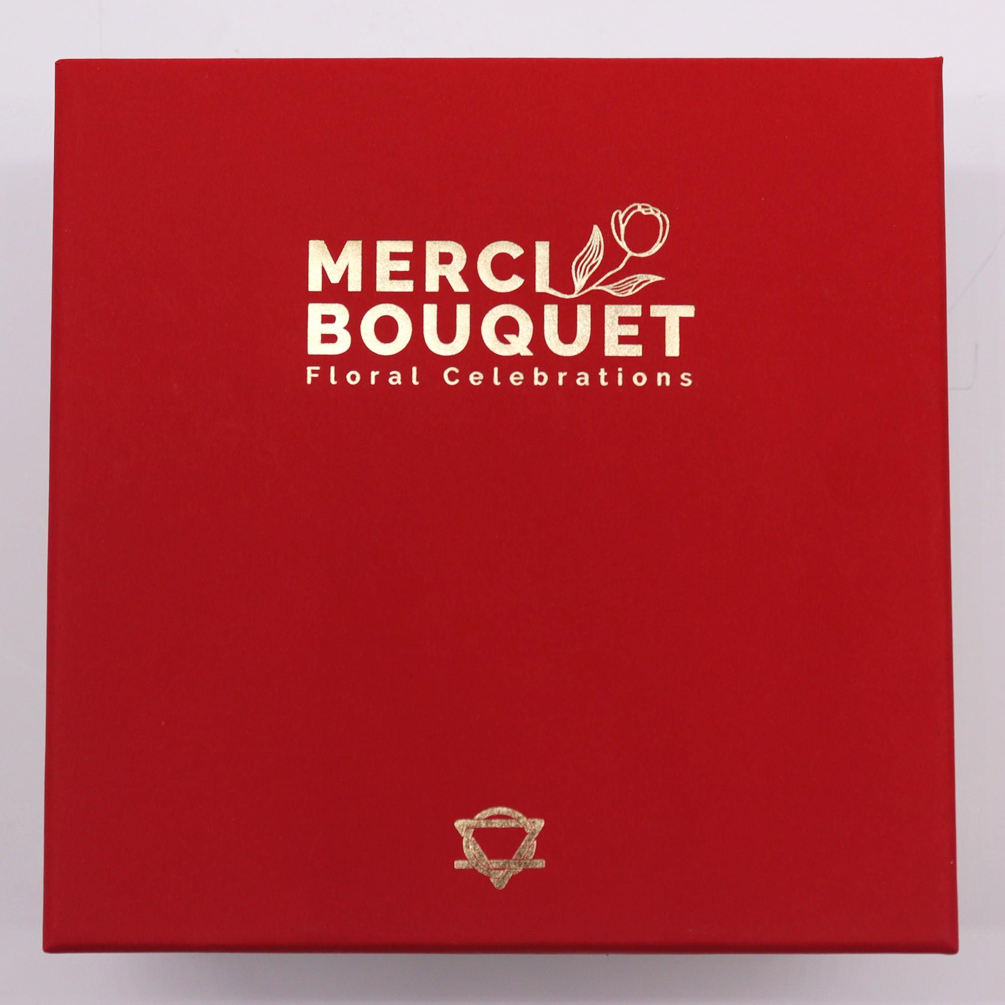 Merci Quadratische Geschenkbox - Vintage Rosen