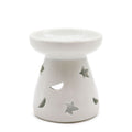 Classic White Oil Burner Small - Moon & Star