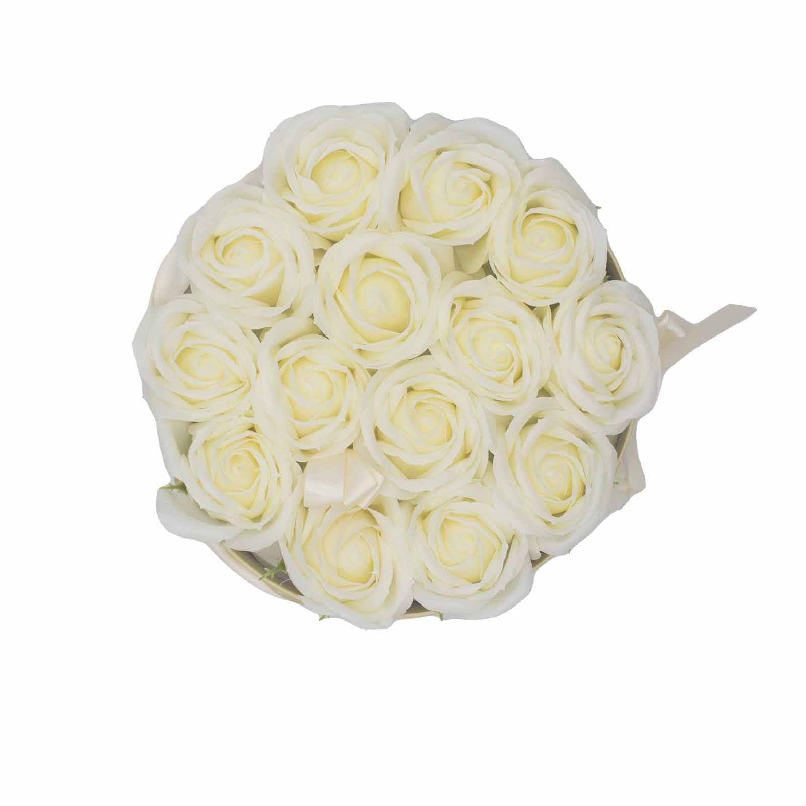 Flower Round Box - Cream Roses