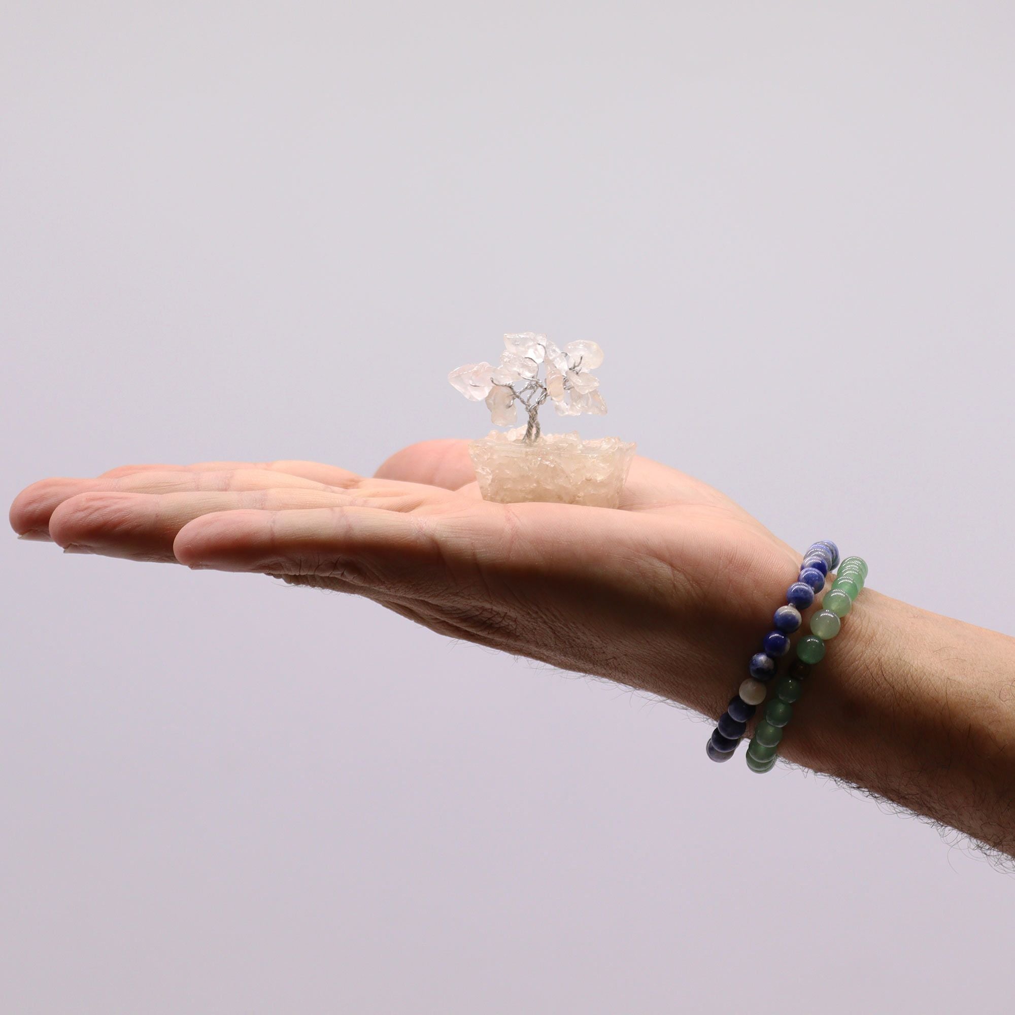 Mini Gemstone Tree on Orgonite Base (15 Stones) - Rock Quartz