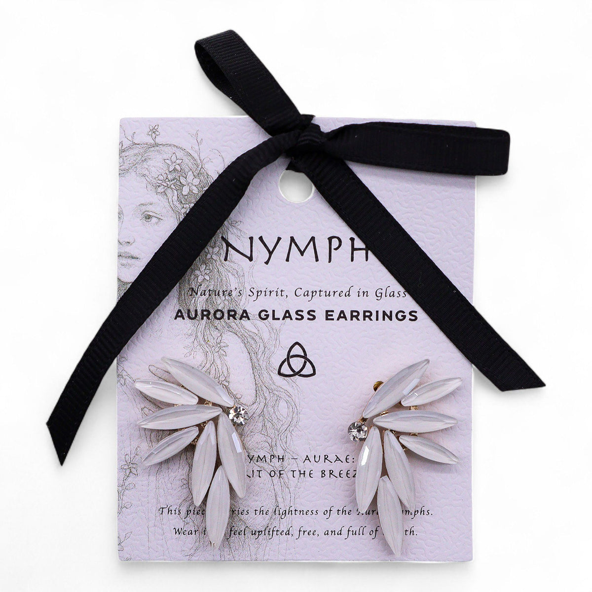 Pearl Vintage Glass Earrings - Fairies
