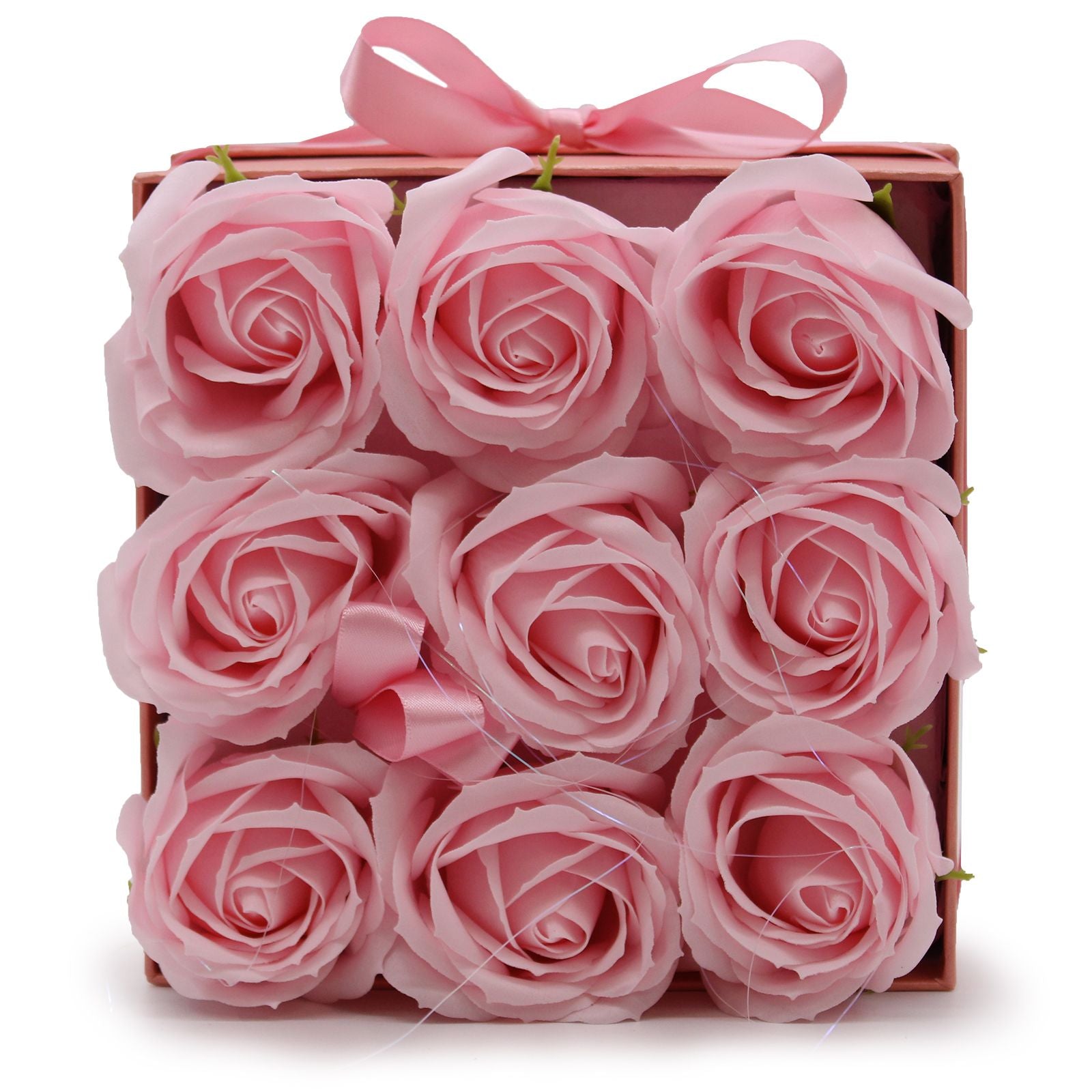 Flower Square Box - Pink Roses