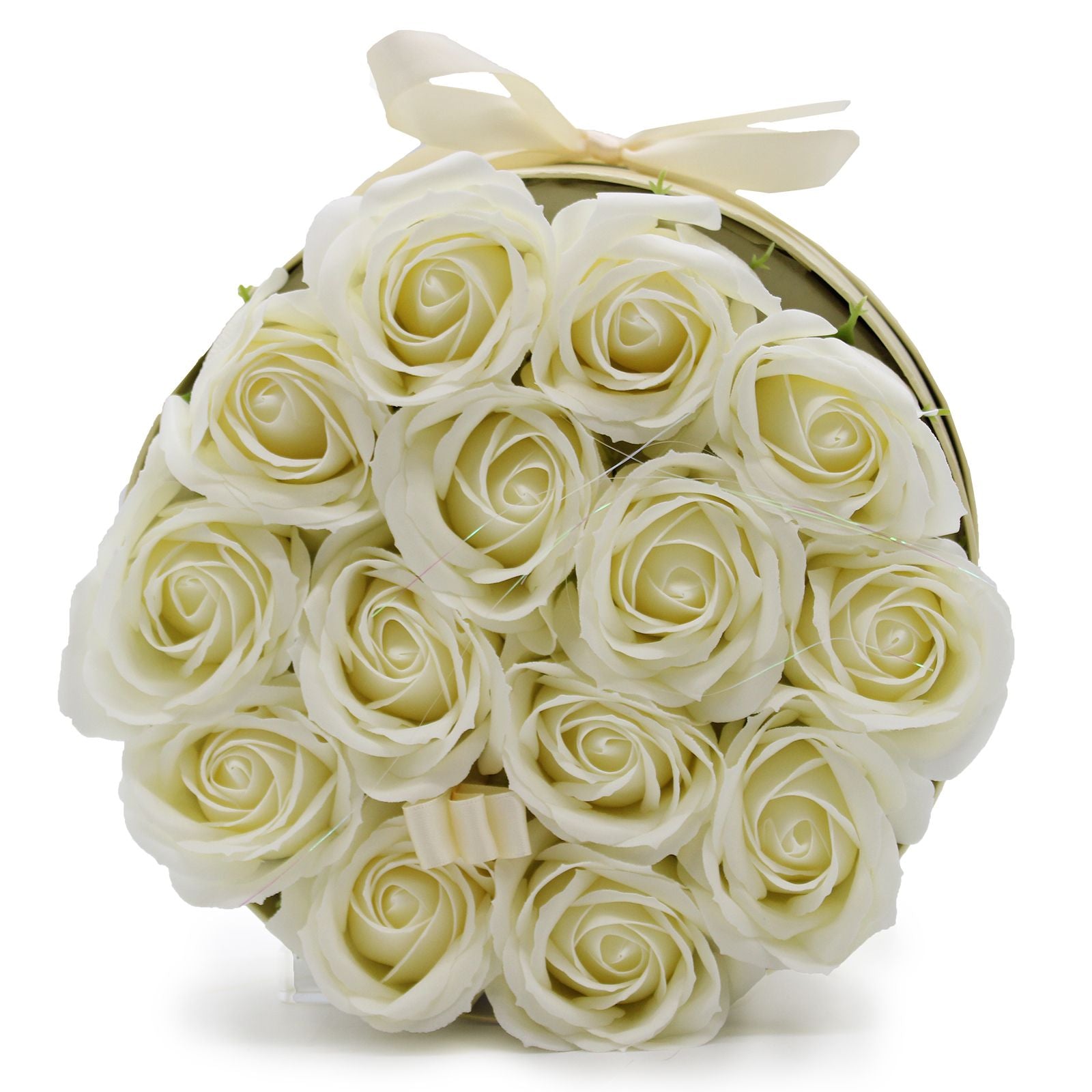 Flower Round Box - Cream Roses