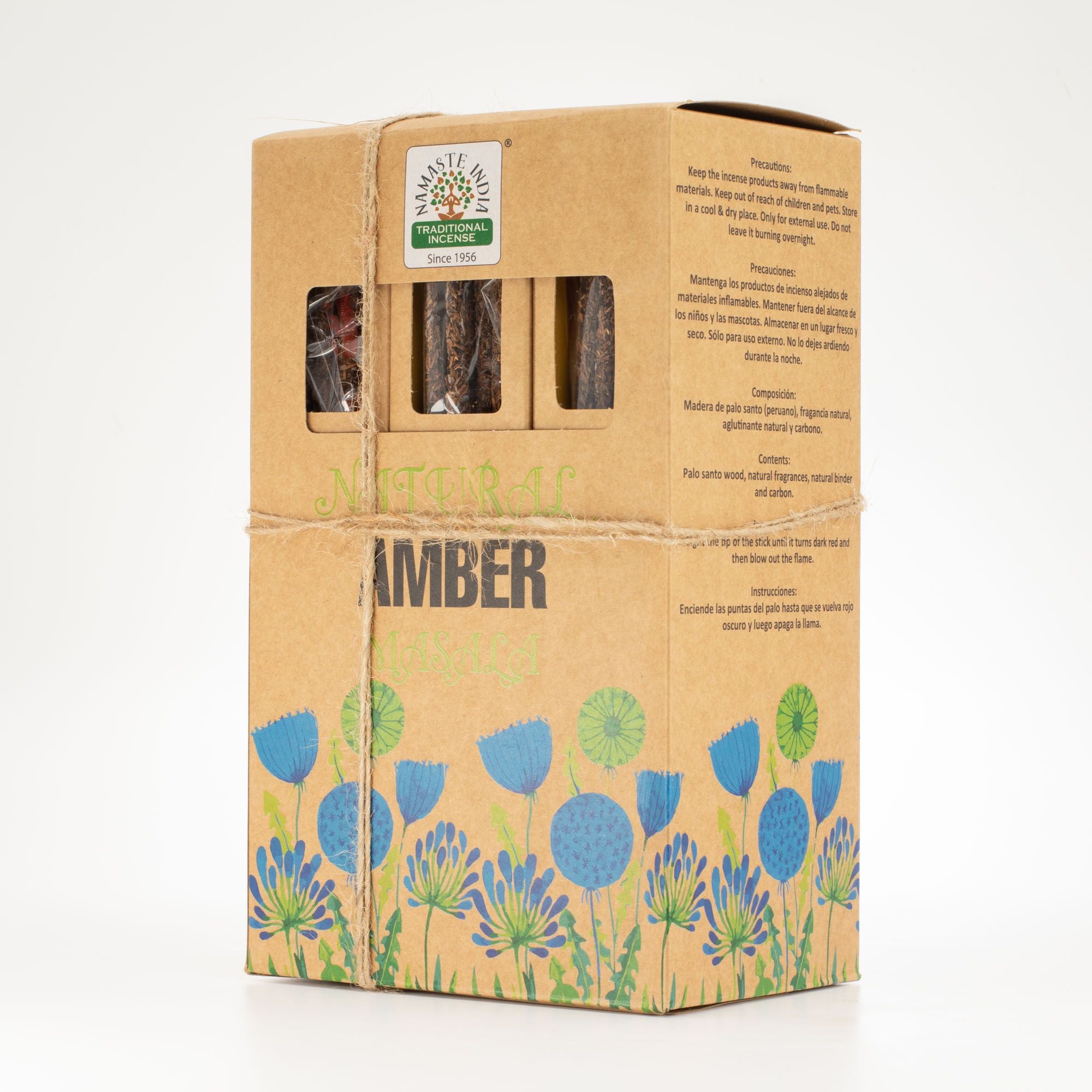 Natürliches botanisches Masala-Räucherwerk – Bernstein