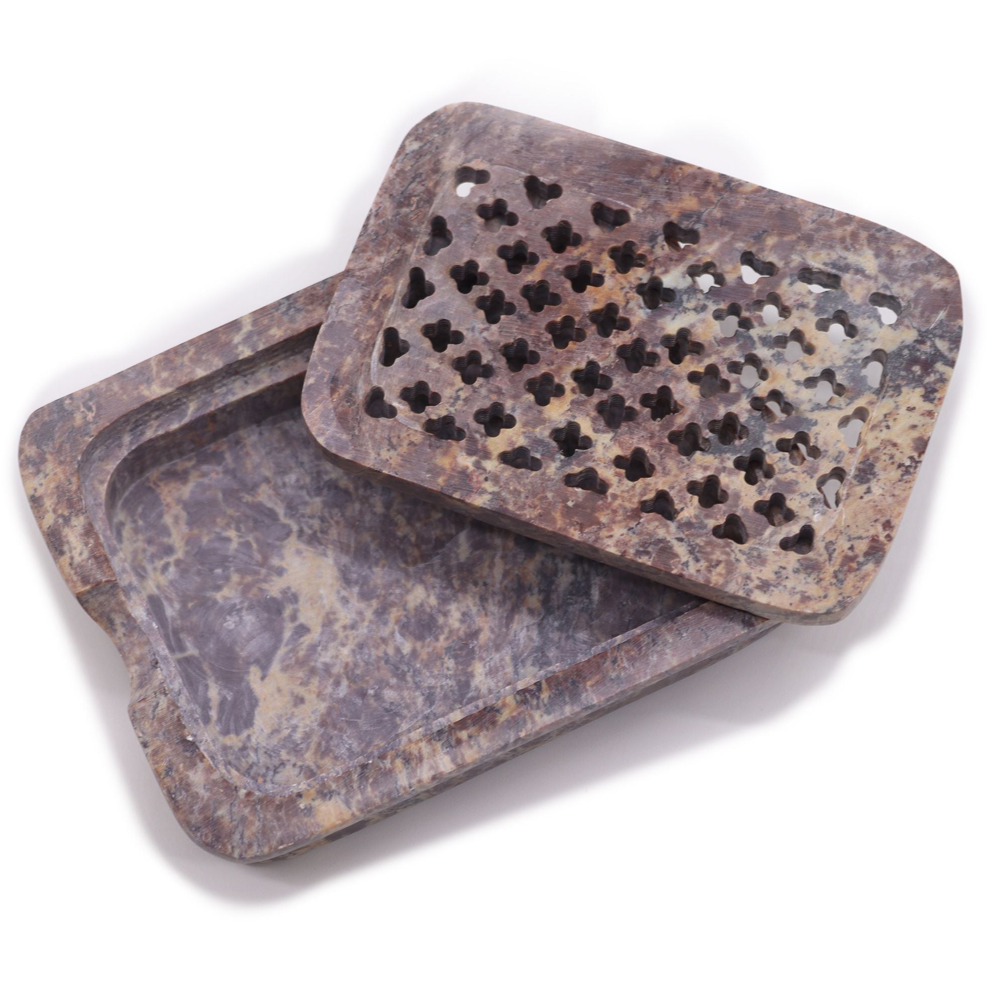 Soapstone – Classic Square Soap Dish & Drainer