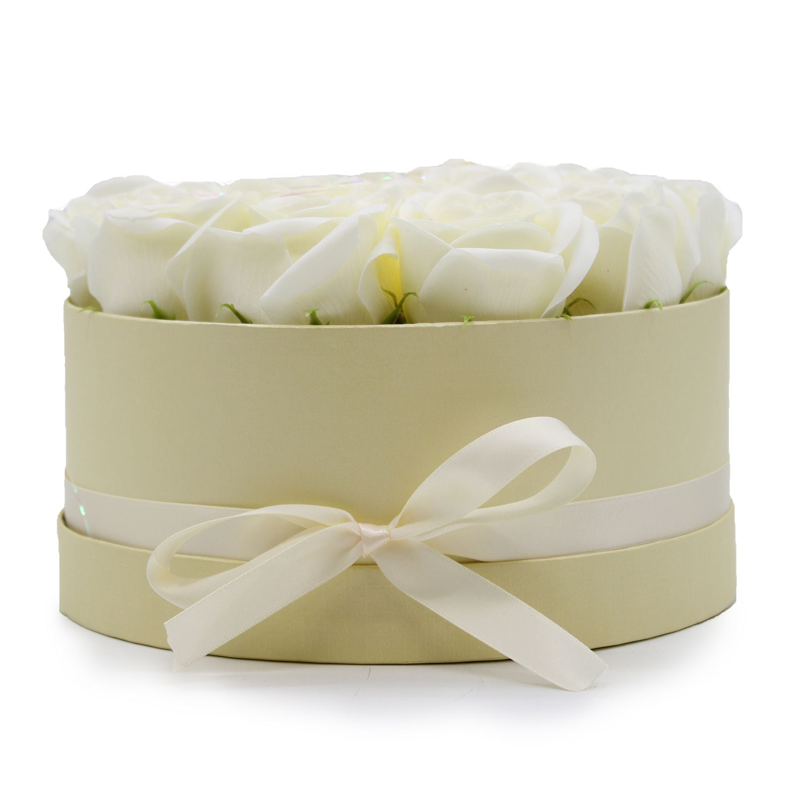 Flower Round Box - Cream Roses
