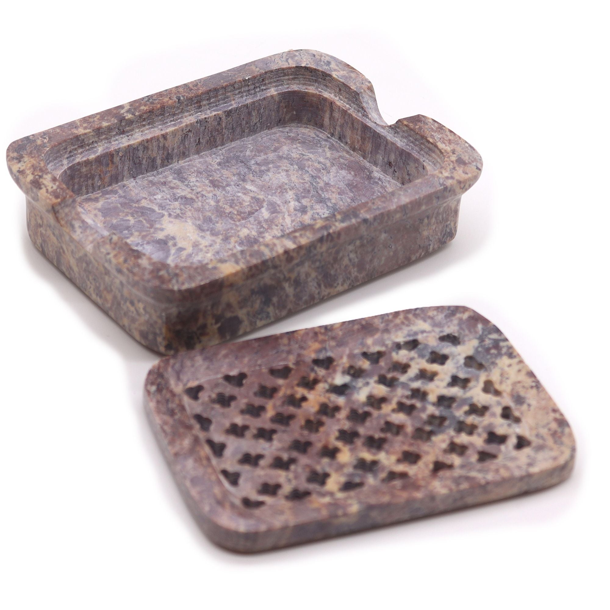 Soapstone – Classic Square Soap Dish & Drainer