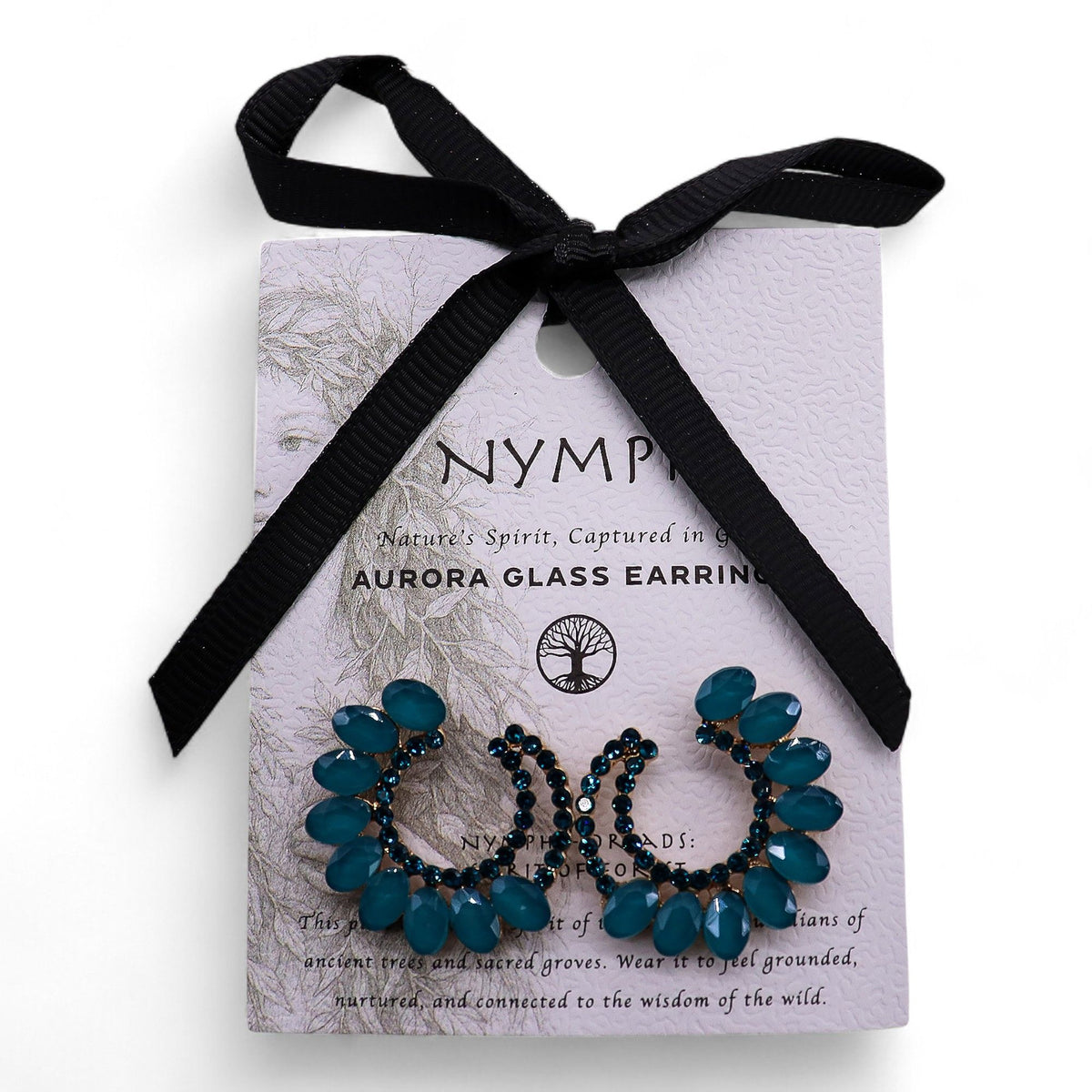Teal Green Vintage Glass Earrings - Loop