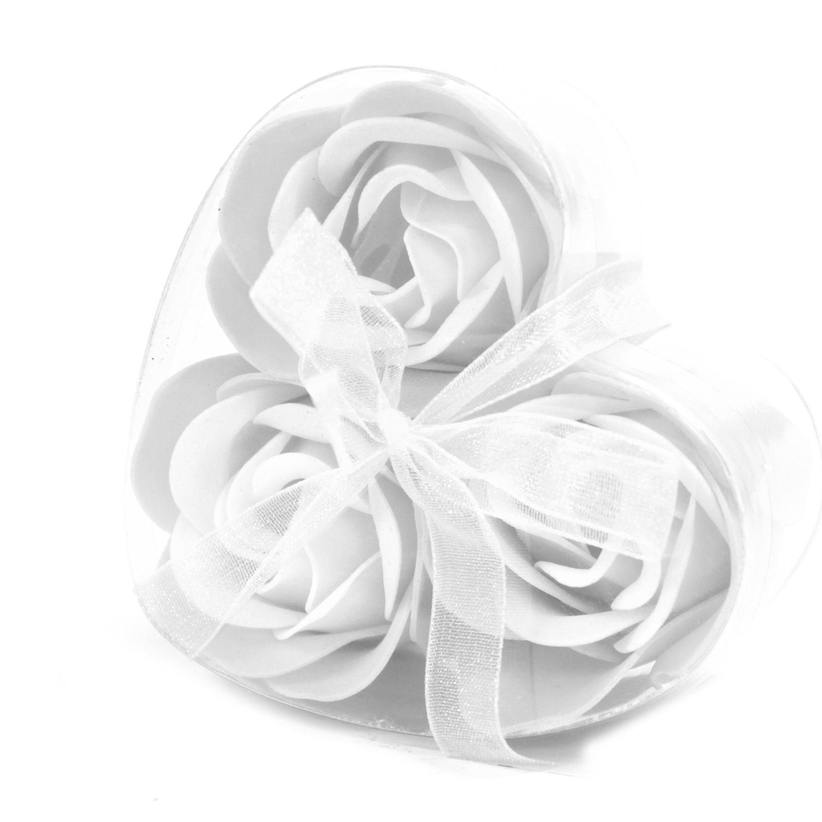 Heart Box of 3 - White Roses