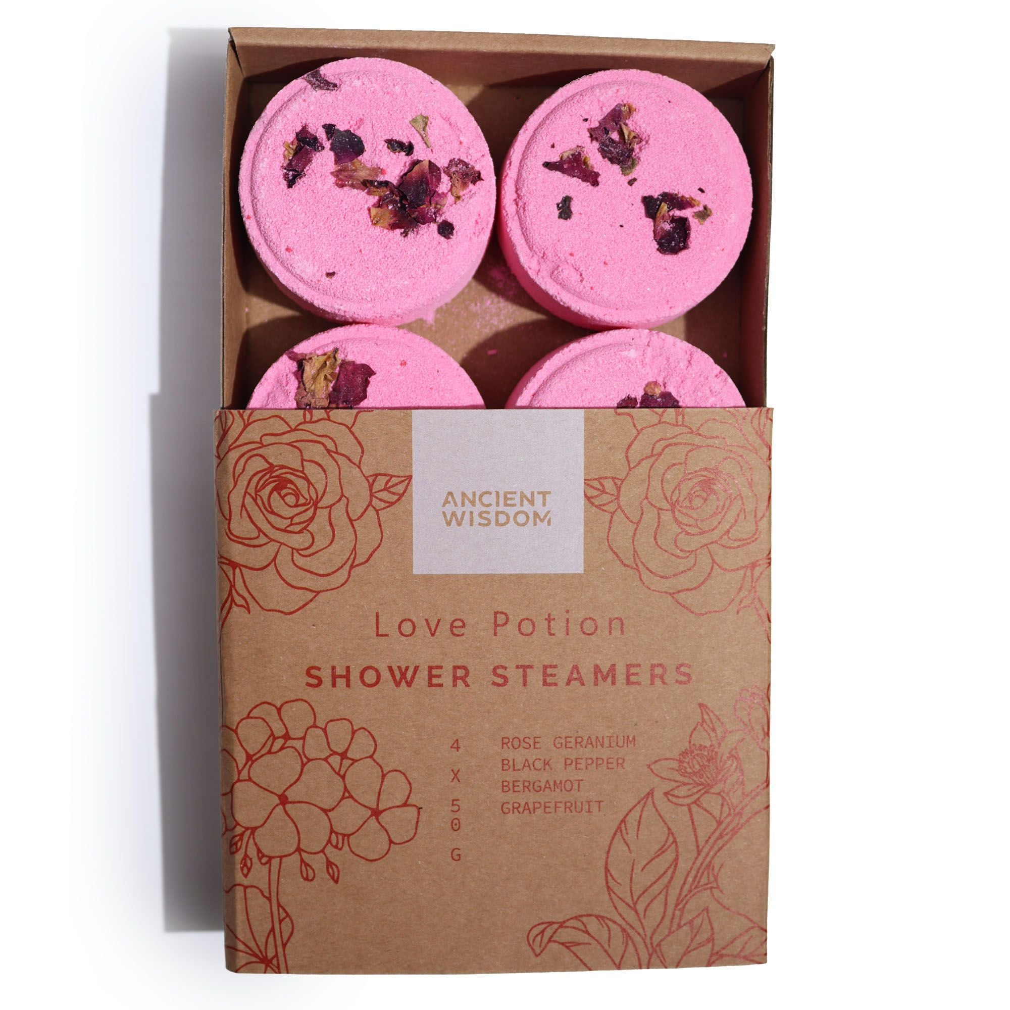 Zen Shower Steamers Set – Love Potion (Pinky Red)