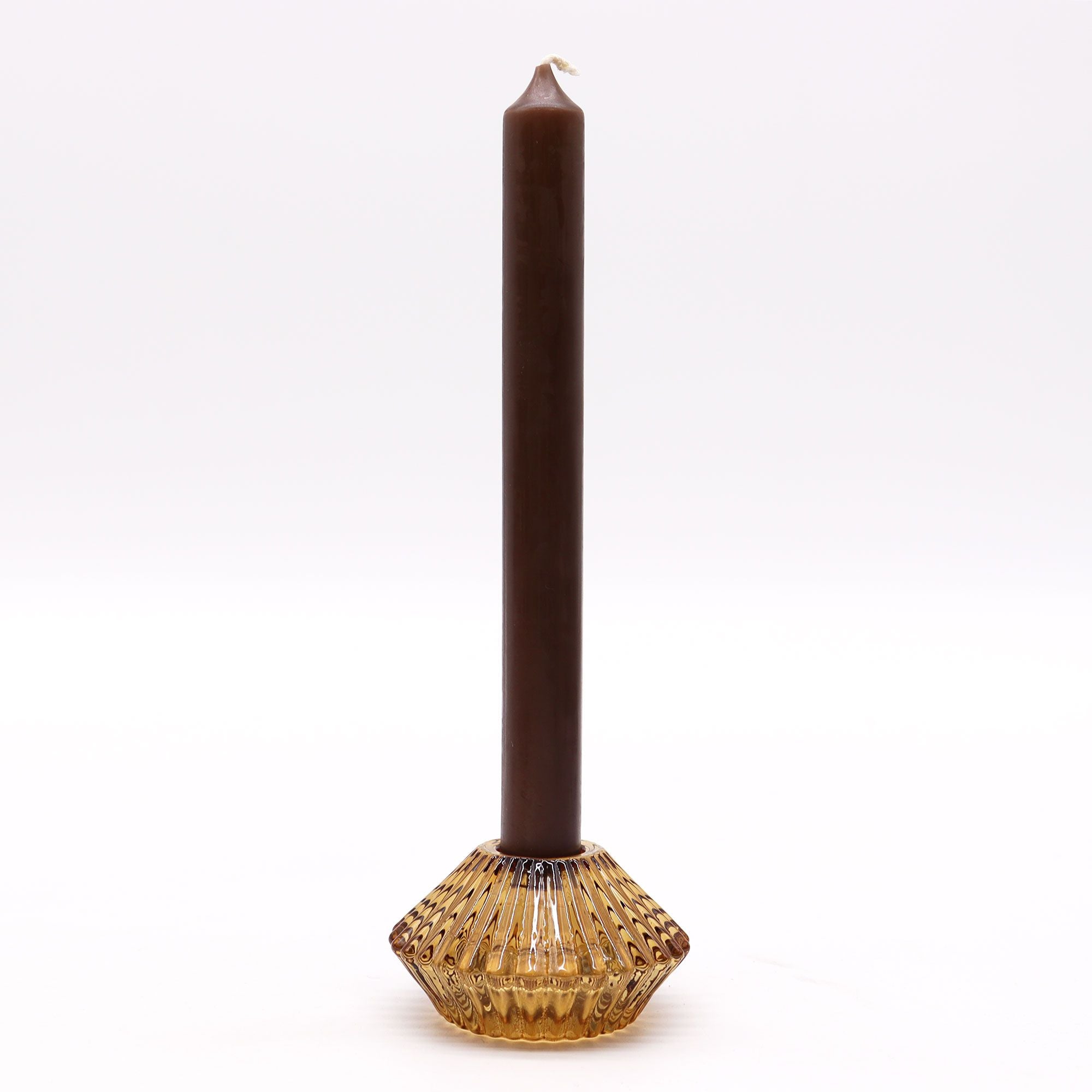 Flower Flip Dinner Candle Tealight Holder Set of 2 – Antique Amber