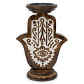 Mango Wood Candle Stand – Hamsa Large