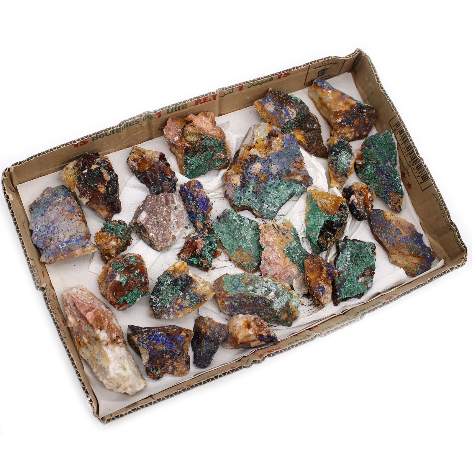 Mineralspecimen - Azurit Malakit (cirka 20 stycken per bricka)