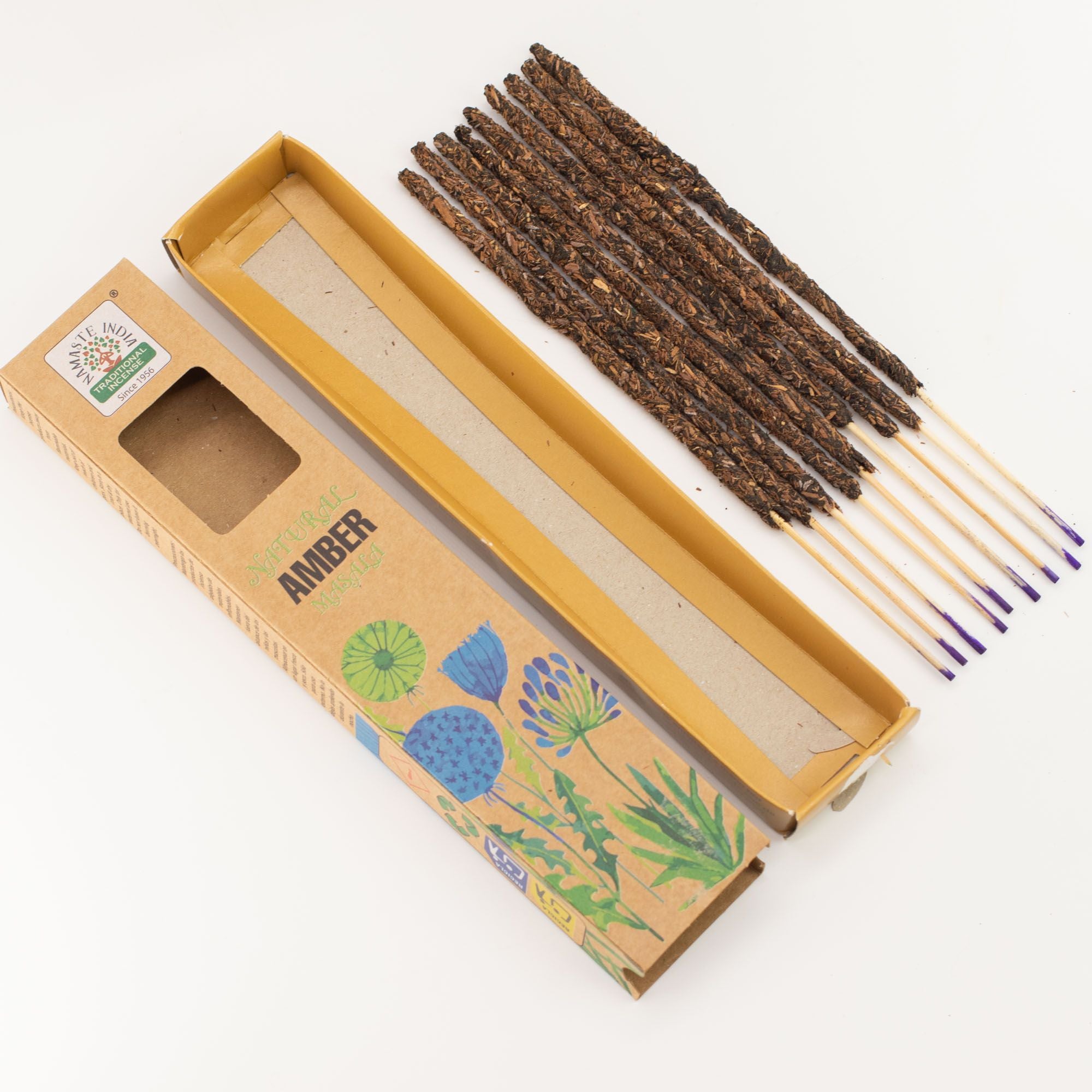 Natürliches botanisches Masala-Räucherwerk – Bernstein