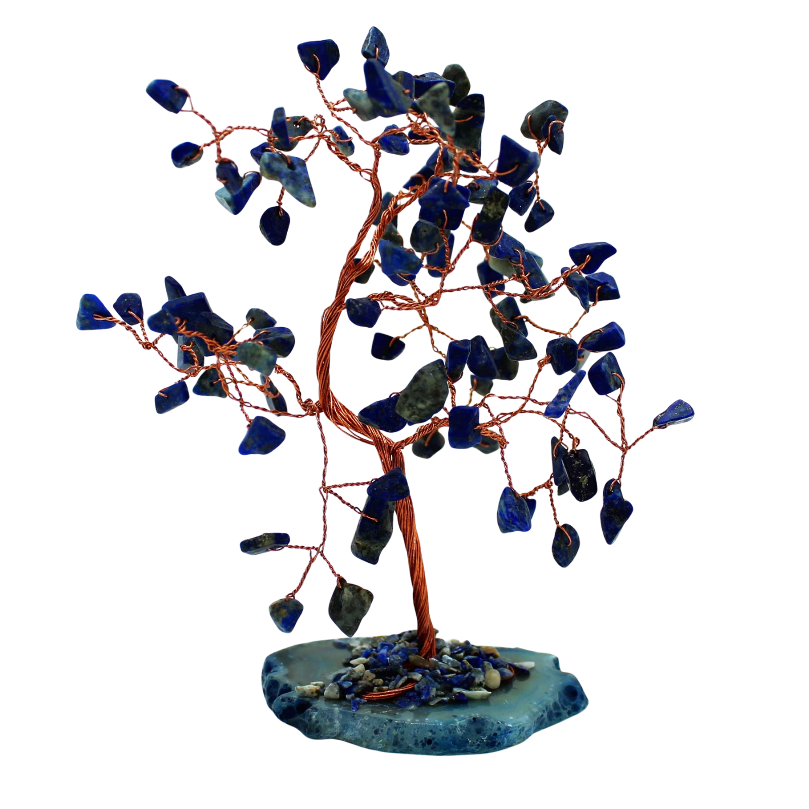 Large Gemstone Tree (100 Stones) - Sodalite on Blue Agate Base