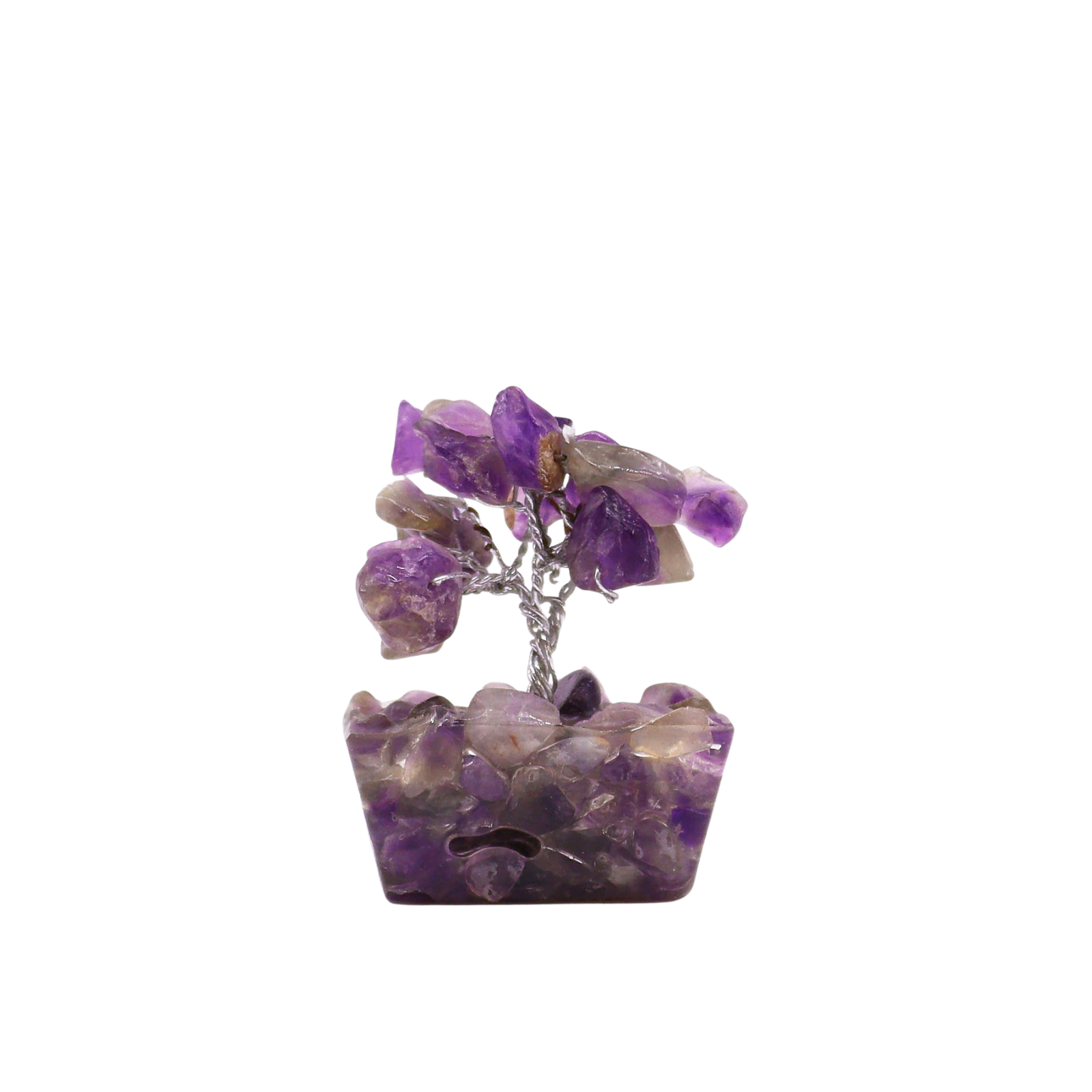 Mini Gemstone Tree on Orgonite Base (15 Stones) - Amethyst