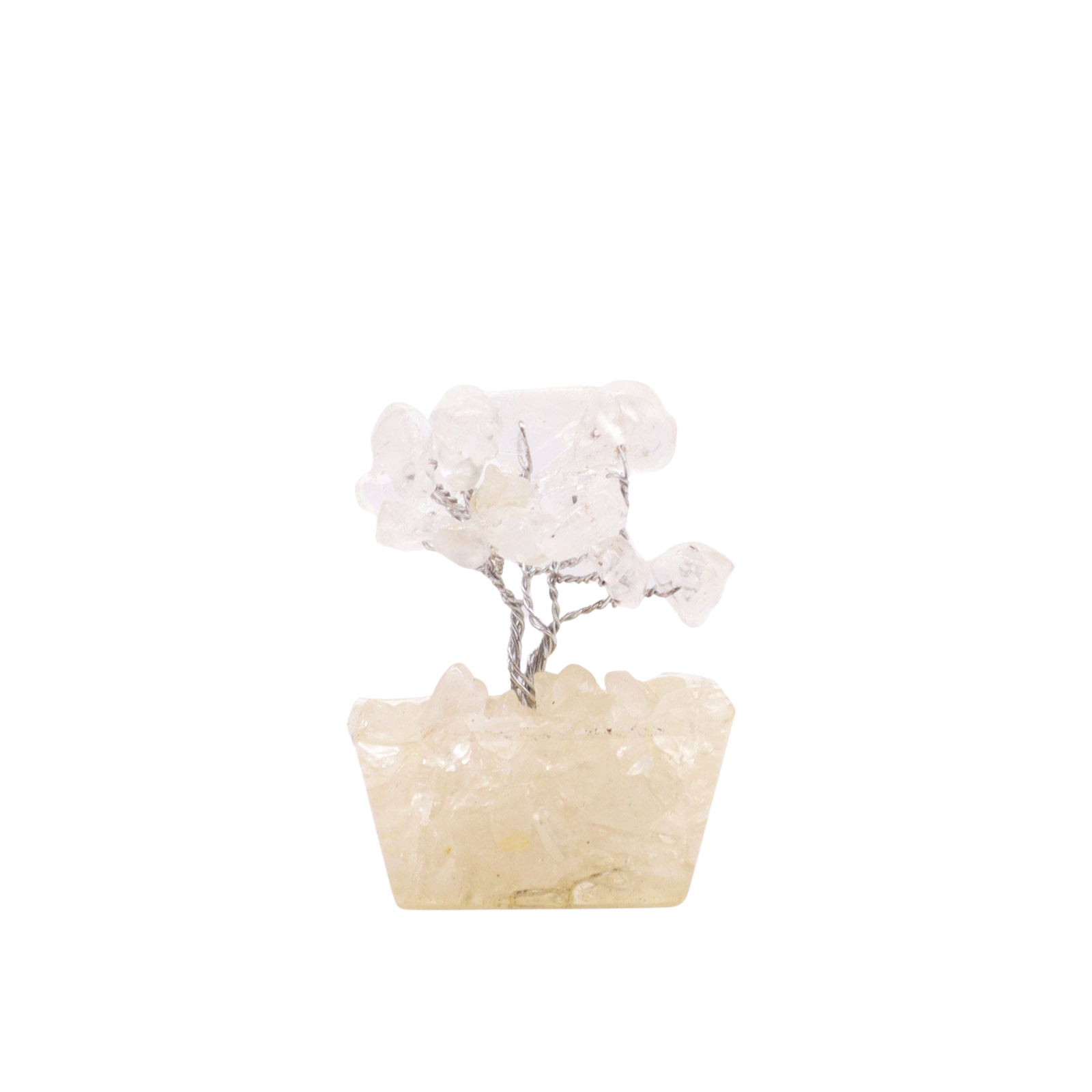 Mini Gemstone Tree on Orgonite Base (15 Stones) - Rock Quartz