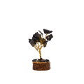 Mini Gemstone Tree on Wood Base (15 Stones) - Black Agate