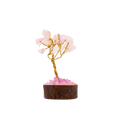 Mini Gemstone Tree on Wood Base (15 Stones) - Rose Quartz