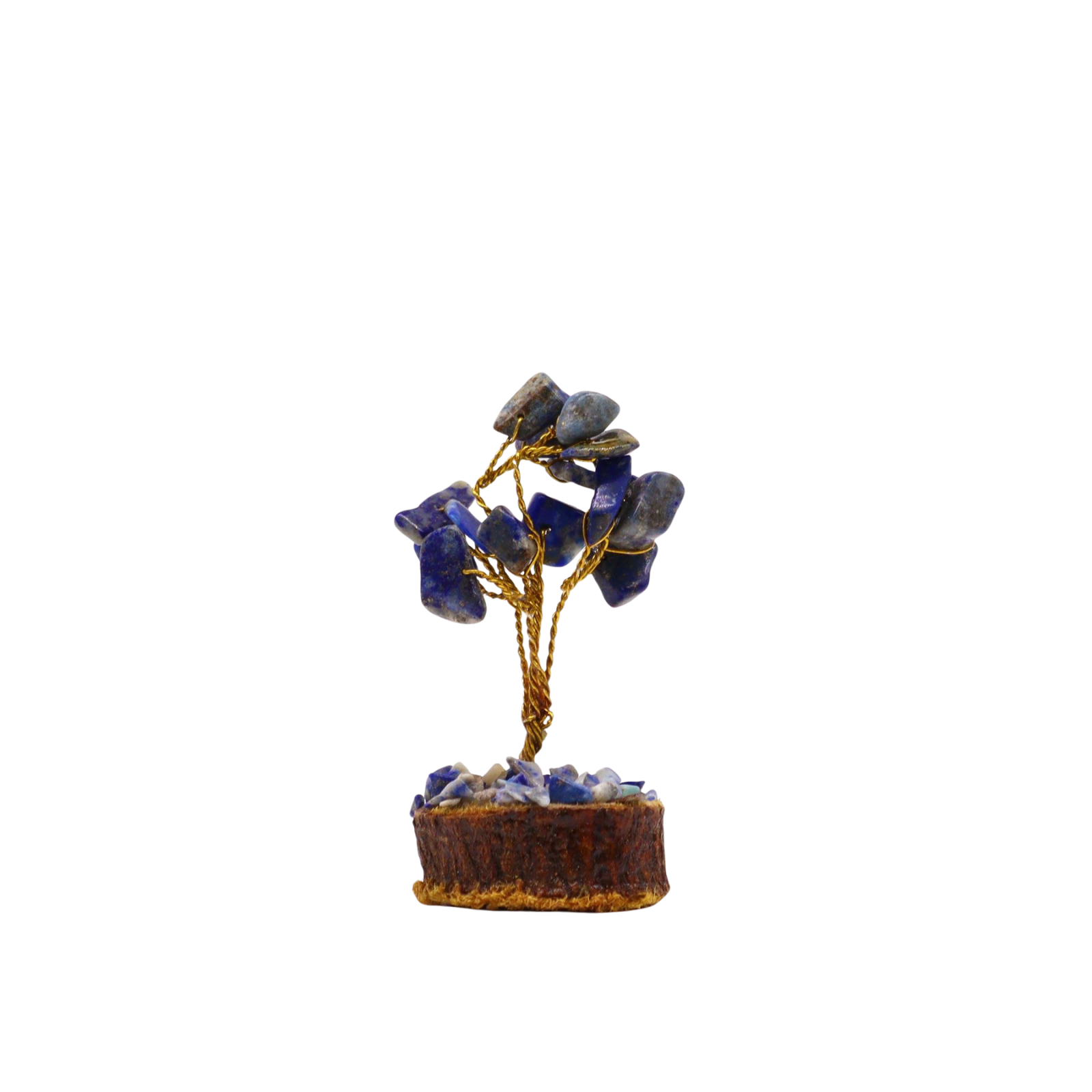 Mini Gemstone Tree on Wood Base (15 Stones) - Sodalite