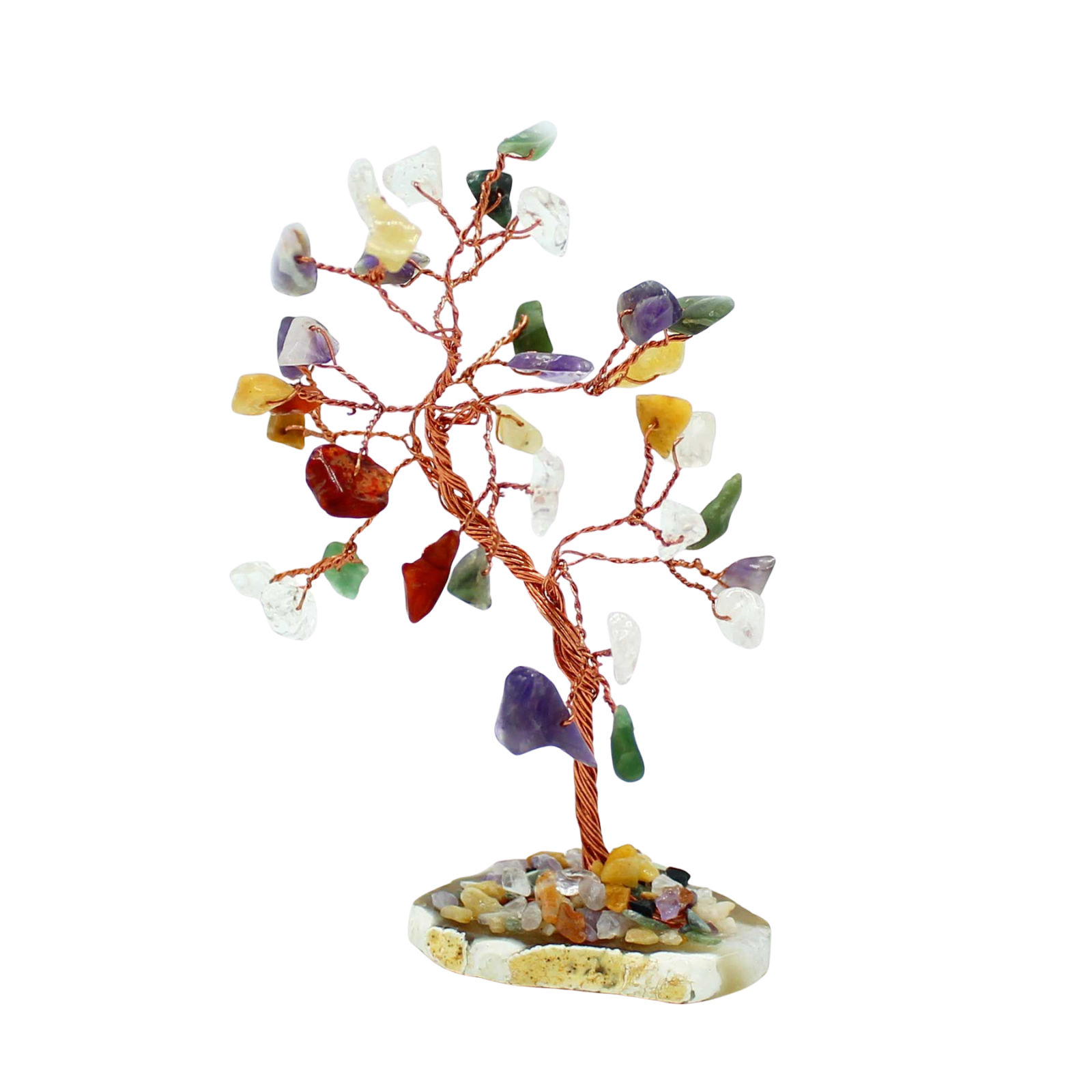 Gemstone Tree (35 Stones) - Multi Stones on Natural Agate Base
