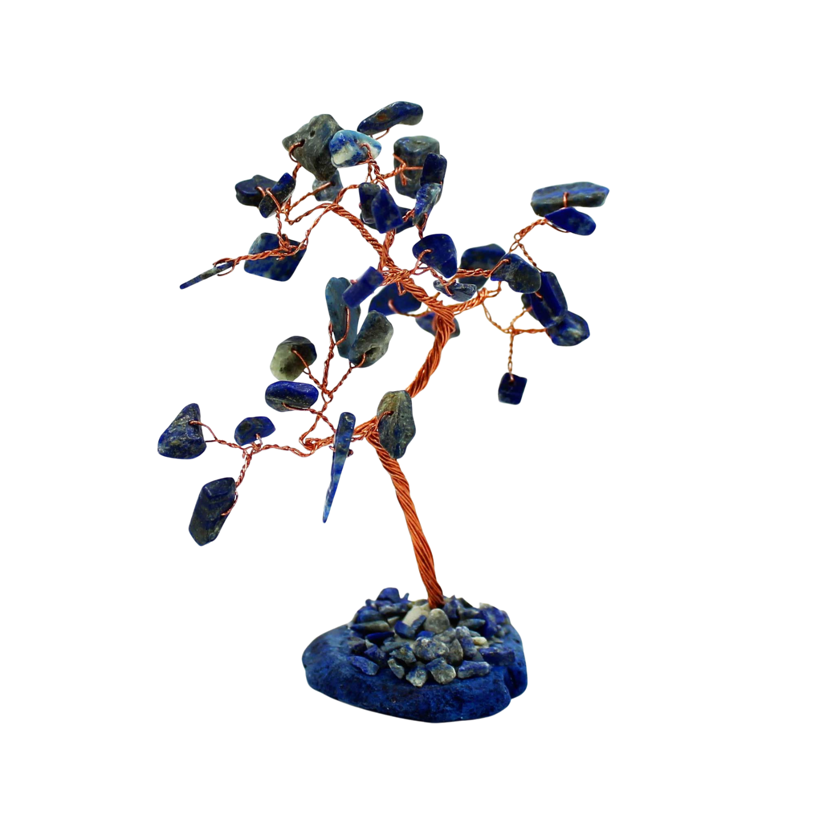 Gemstone Tree (35 Stones) - Sodalite on Blue Agate Base