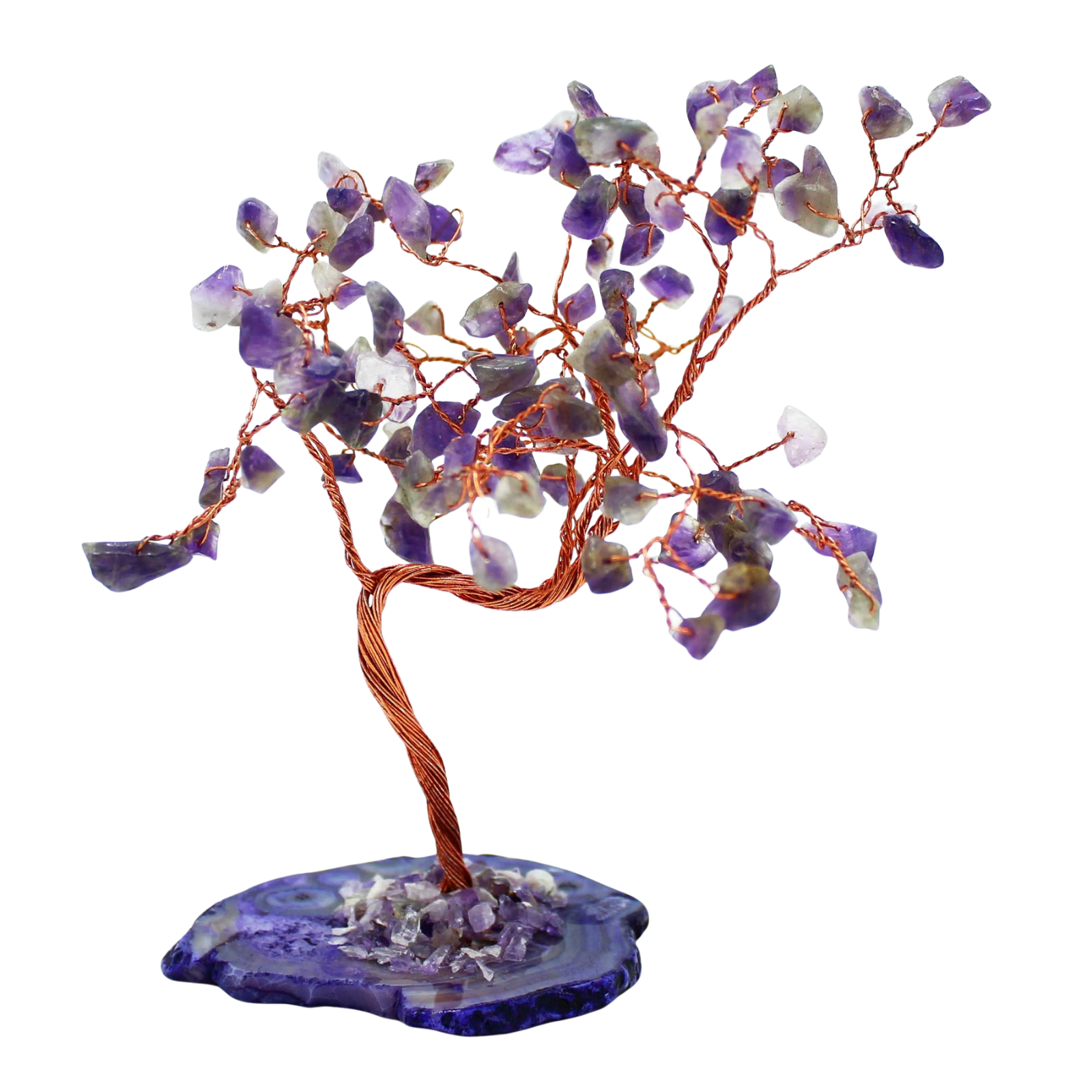 Large Gemstone Tree (100 Stones) - Amethyst on Natural Agate Base